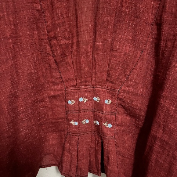 Free People Embroidered Kizzy Floral Tie Top Xs Bohemian Cottagecore - Picture 2 of 8